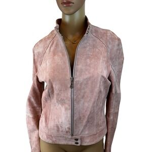 Vintage Wilson's Leather Pink Leather Jacket Pink Suede Small Glam Slim Fit